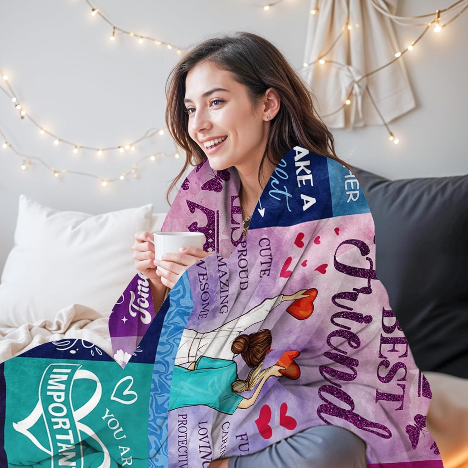 Aonana "To My Best Friend" Bestie Gifts Flannel Throw Blanket