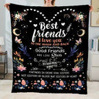 Aonana "To My Best Friend" Floral Moon Gifts Flannel Throw Blanket