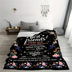 Aonana "To My Best Friend" Floral Moon Gifts Flannel Throw Blanket