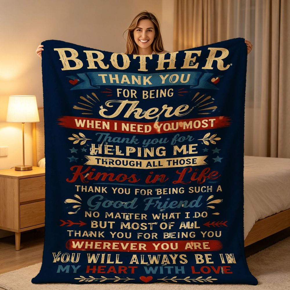 Aonana “To My Brother” Thank You Flannel Throw Blanket