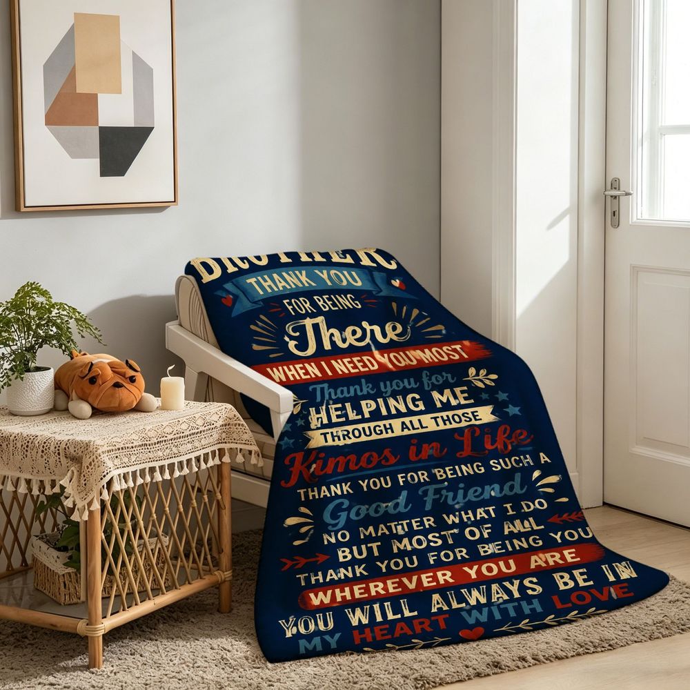 Aonana “To My Brother” Thank You Flannel Throw Blanket