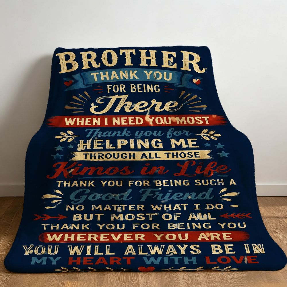 Aonana “To My Brother” Thank You Flannel Throw Blanket