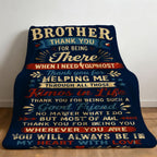Aonana “To My Brother” Thank You Flannel Throw Blanket