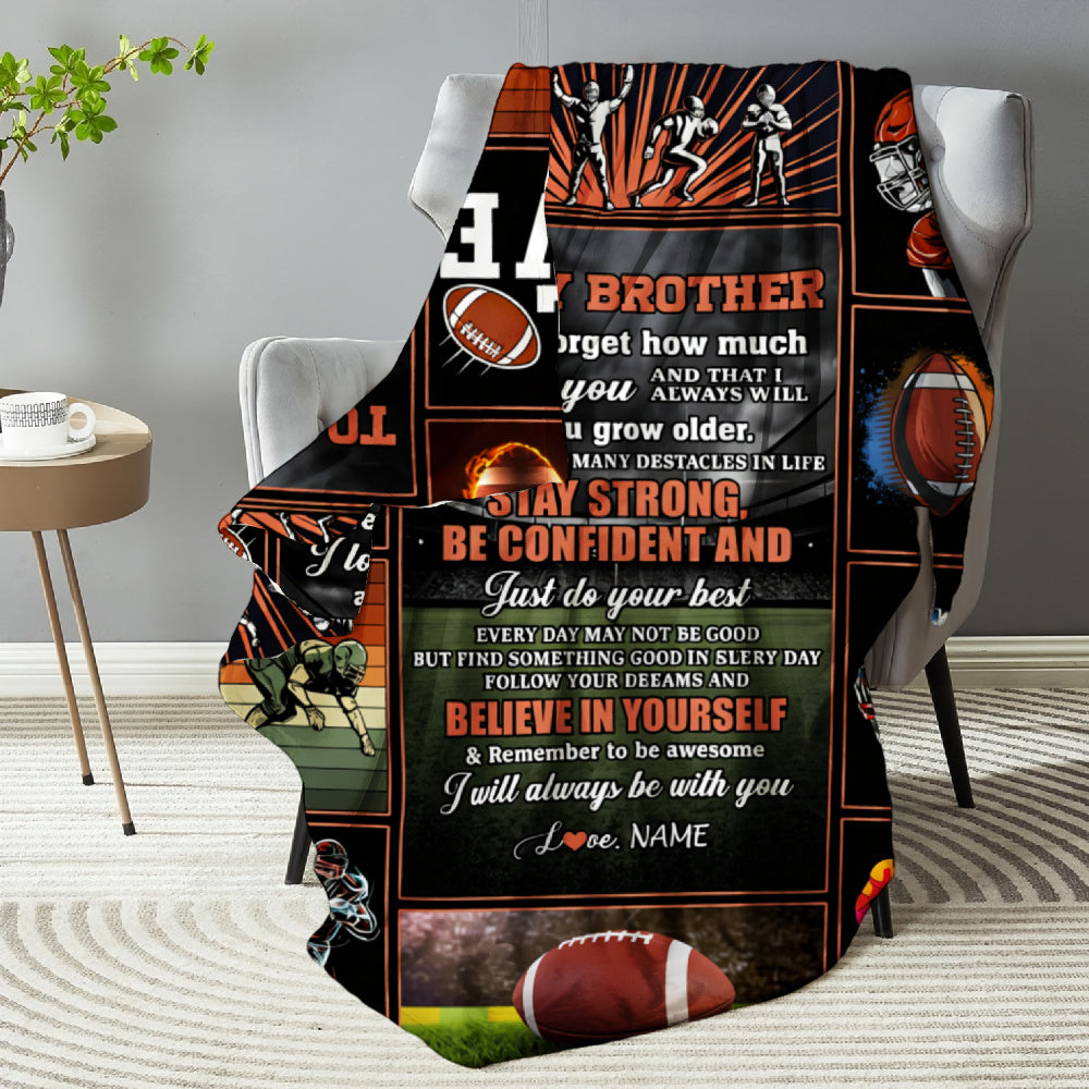 Aonana “To My Brother” American Football Flannel Throw Blanket
