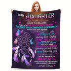 Aonana “To My Daughter” Butterfly Flannel Blanket
