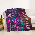 Aonana “To My Daughter” Butterfly Flannel Blanket