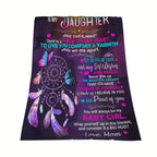 Aonana “To My Daughter” Butterfly Flannel Blanket