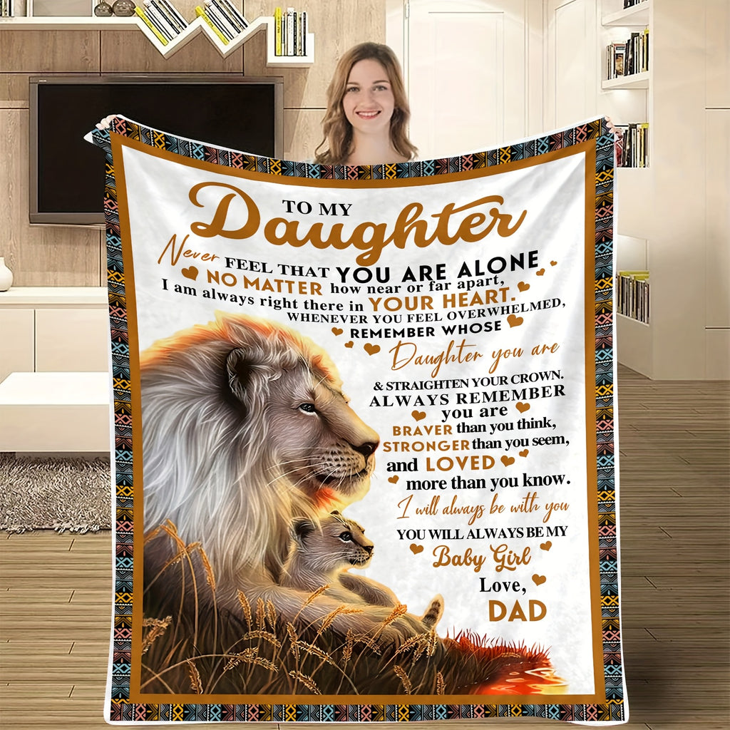 Aonana "To My Daughter" From Father's Gift Flannel Throw Blanket