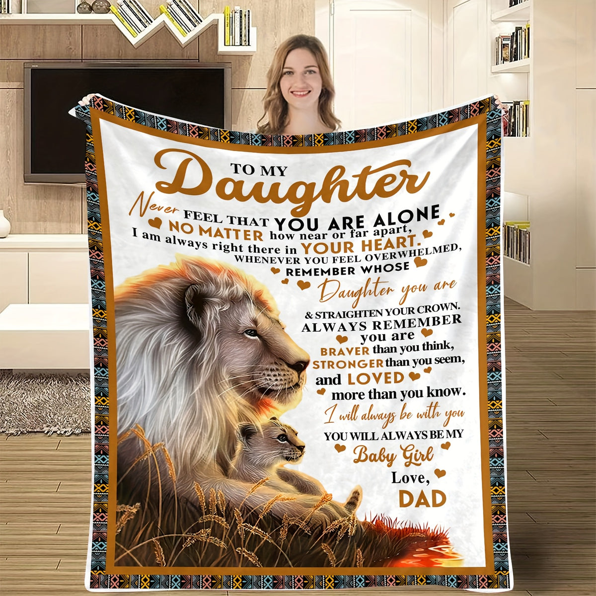 Aonana "To My Daughter" From Father's Gift Flannel Throw Blanket