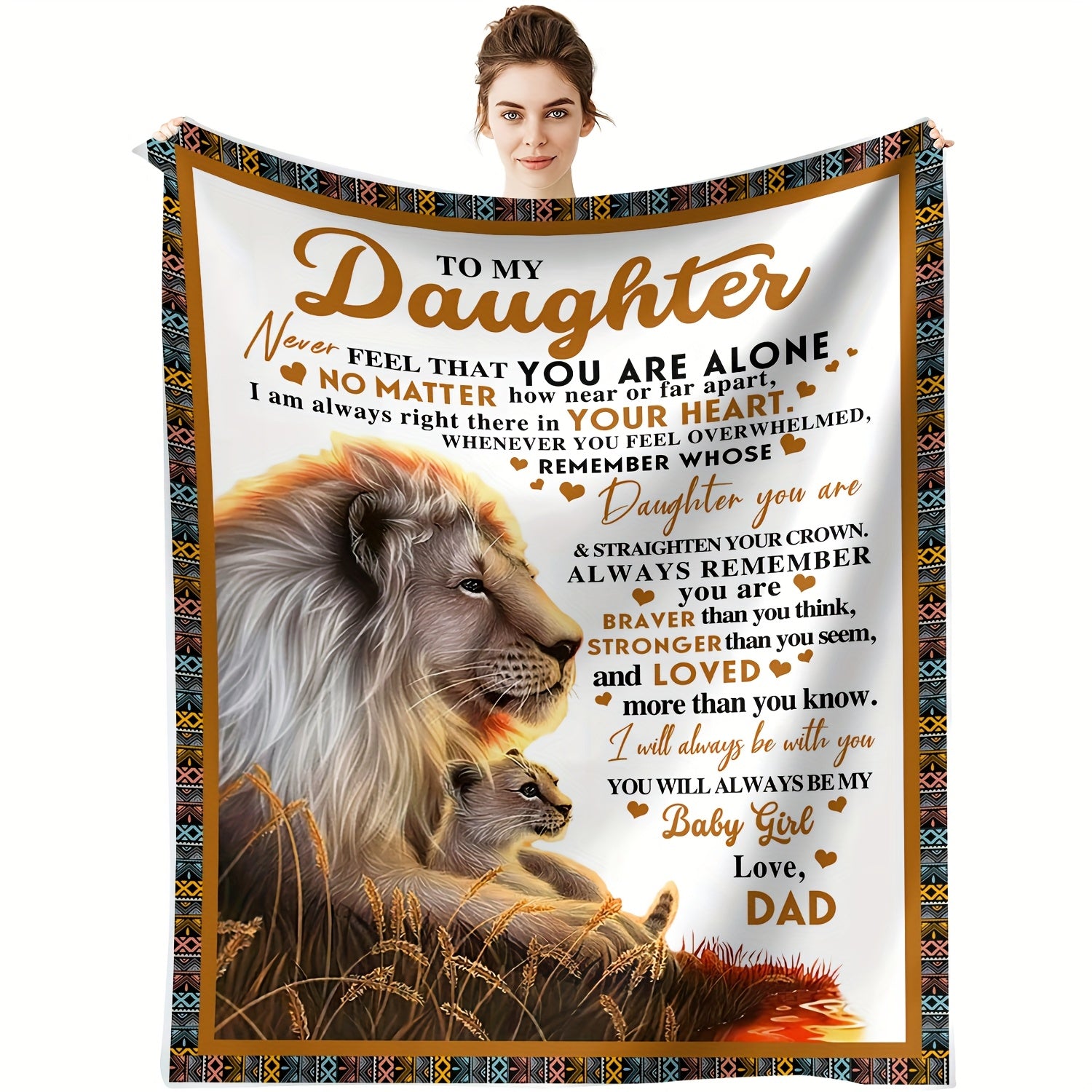 Aonana "To My Daughter" From Father's Gift Flannel Throw Blanket