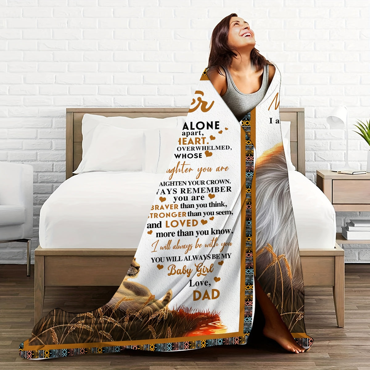 Aonana "To My Daughter" From Father's Gift Flannel Throw Blanket