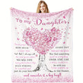 Aonana "To My Daughter" Heart Tree Flannel Throw Blanket