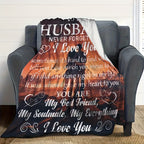 Aonana “To My Husband” Romantic Love Flannel Throw Blanket