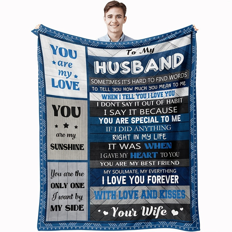 Aonana “To My Husband” Perfect Gift Flannel Throw Blanket