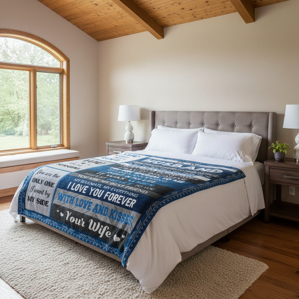 Aonana “To My Husband” Perfect Gift Flannel Throw Blanket