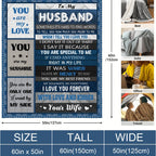Aonana “To My Husband” Perfect Gift Flannel Throw Blanket