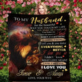Aonana “To My Husband” Lion Love Flannel Throw Blanket