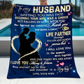 Aonana “To My Husband” Hearts & Couple Flannel Throw Blanket