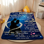 Aonana “To My Husband” Hearts & Couple Flannel Throw Blanket