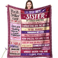 Aonana “To My Sister” Love & Inspirational Flannel Throw Blanket