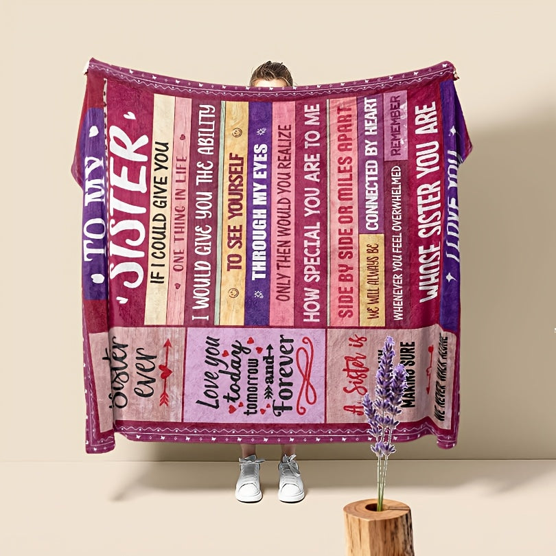 Aonana “To My Sister” Love & Inspirational Flannel Throw Blanket