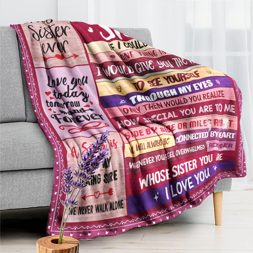 Aonana “To My Sister” Love & Inspirational Flannel Throw Blanket