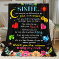 Aonana “To My Sister” Love Message Art Flannel Throw Blanket