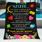 Aonana “To My Sister” Love Message Art Flannel Throw Blanket
