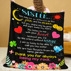 Aonana “To My Sister” Love Message Art Flannel Throw Blanket
