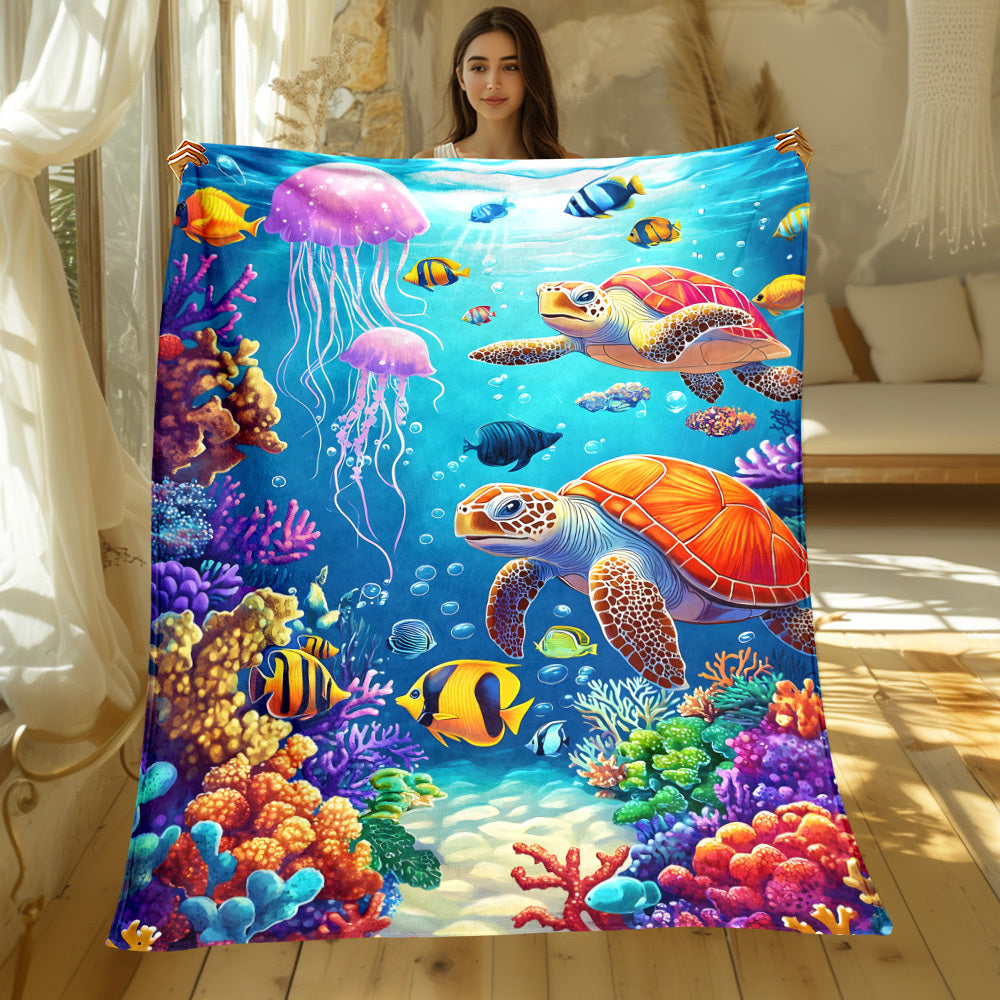 Aonana Marine Life Cozy Flannel Blanket