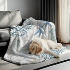 Aonana Ocean Starfish and Seashell Cozy Flannel Blanket