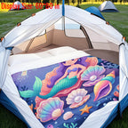 Aonana Ocean Cute Mermaid Cozy Flannel Blanket