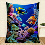Aonana Ocean Tropical Fish Cozy Flannel Blanket
