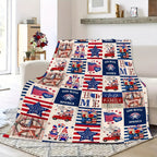 Aonana Patriotic American Flag Cozy Flannel Blanket