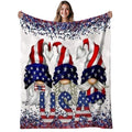 Aonana USA Patriotic Gnomes Cozy Flannel Blanket