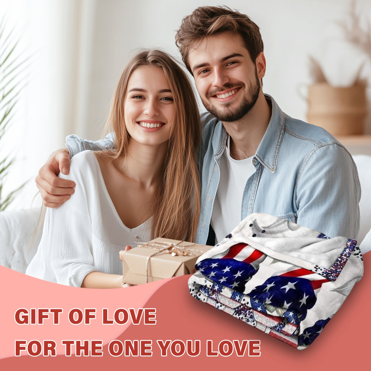 Aonana USA Patriotic Gnomes Cozy Flannel Blanket