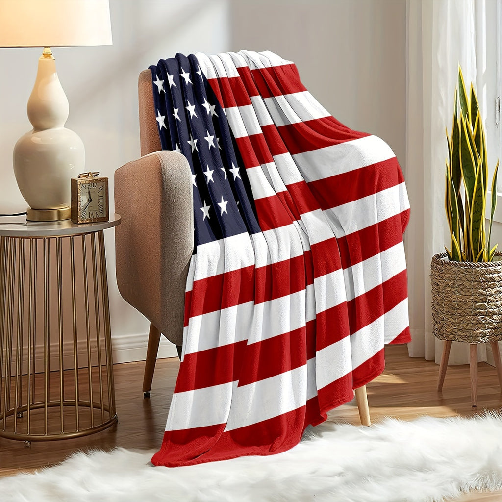 Aonana USA Flag Cozy Flannel Blanket