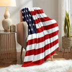 Aonana USA Flag Cozy Flannel Blanket