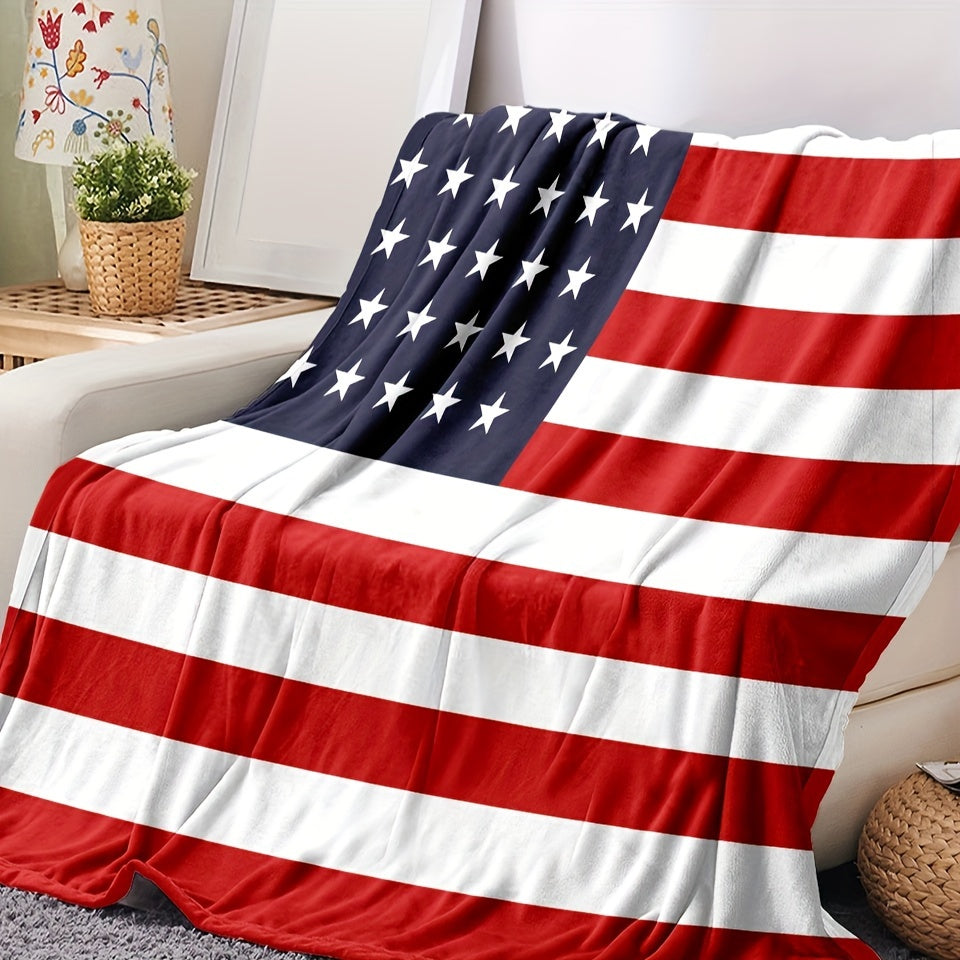 Aonana USA Flag Cozy Flannel Blanket