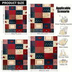 Aonana USA Flag Five-Star Cozy Flannel Blanket