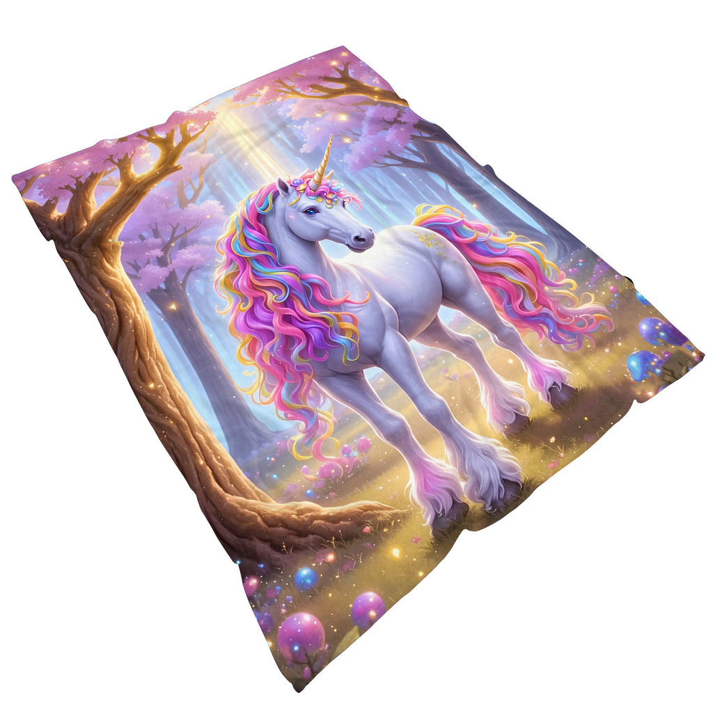 Aonana Cozy Unicorn Fairy Flannel Throw Blanket