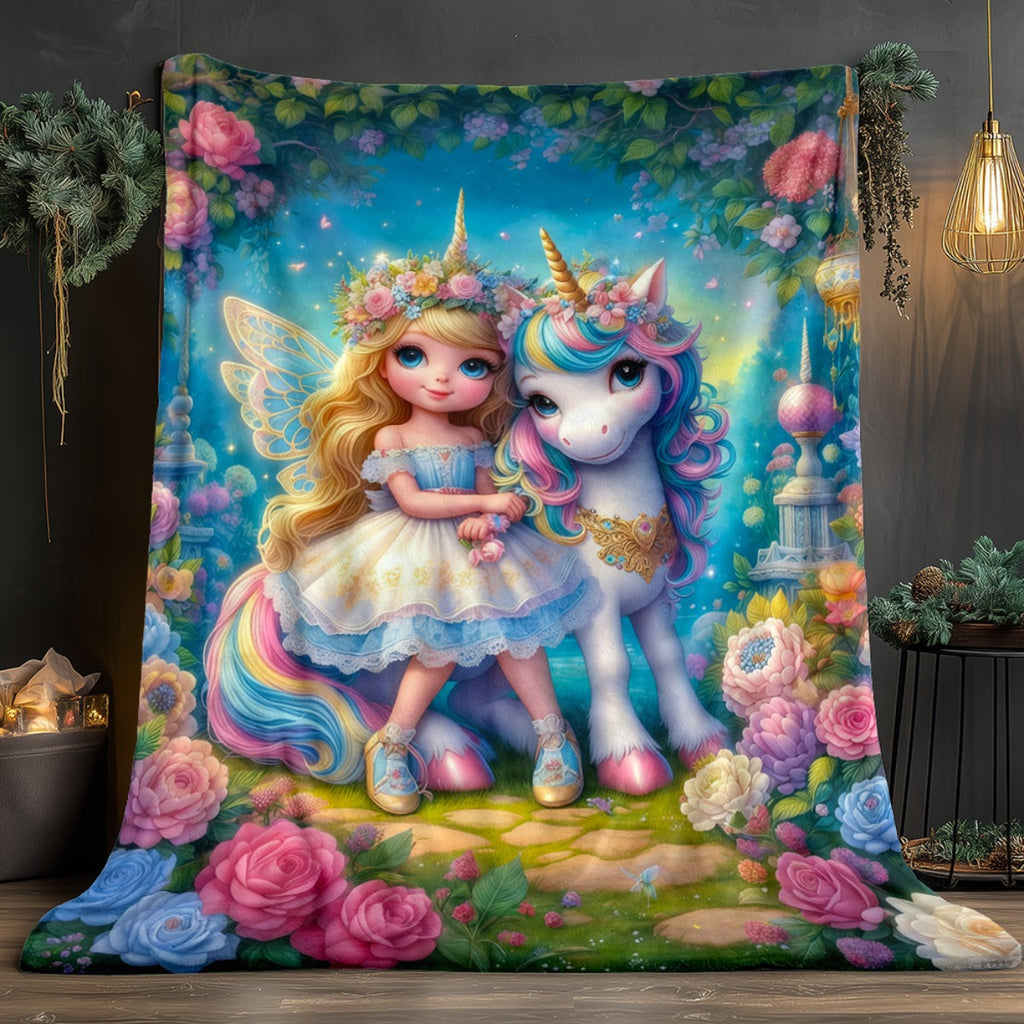 Aonana Fairy Princess Flannel Throw Blanket