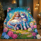Aonana Fairy Princess Flannel Throw Blanket