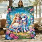 Aonana Fairy Princess Flannel Throw Blanket
