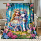 Aonana Fairy Princess Flannel Throw Blanket