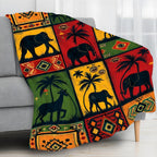 Aonana African Sunset Flannel Throw Blanket