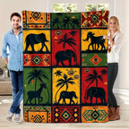 Aonana African Sunset Flannel Throw Blanket