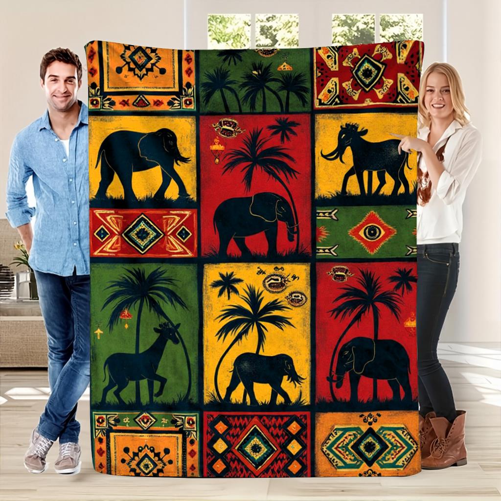 Aonana African Sunset Flannel Throw Blanket