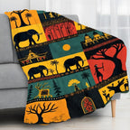 Aonana African Sunset Flannel Throw Blanket