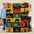 Aonana African Sunset Flannel Throw Blanket